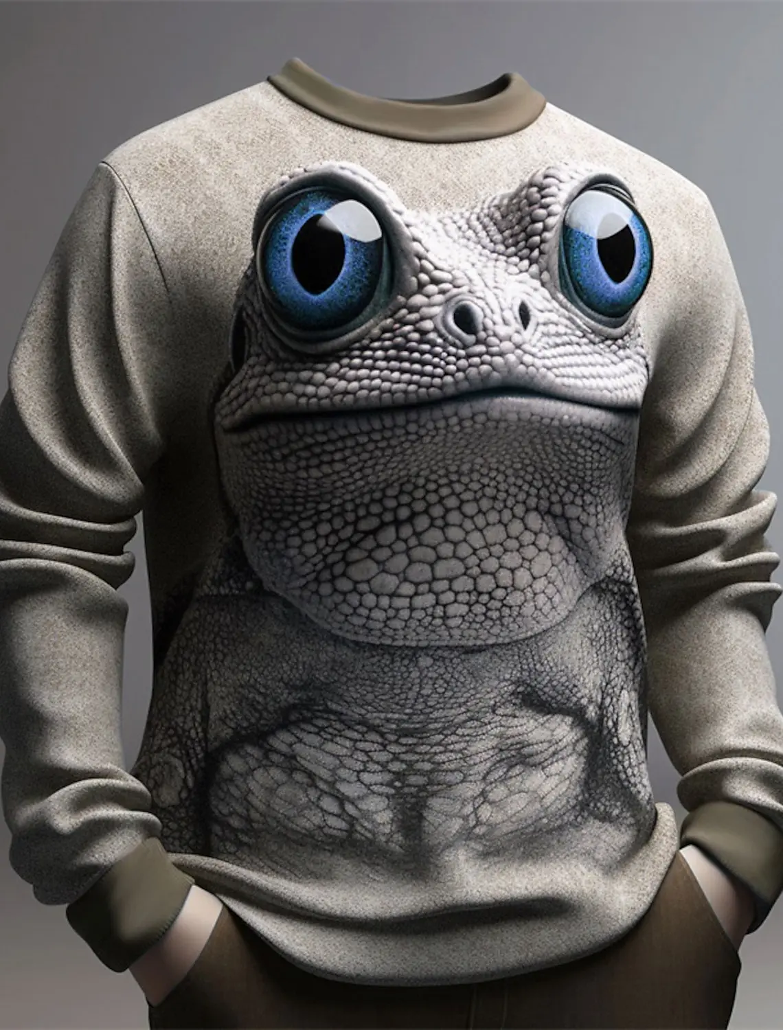 Men\'s Animal Frog Sweatshirts Long Sleeve Sweatshirt Crew Neck Fashion Cool Daily 3D Printing Sports Outdoor Holiday Streetwear