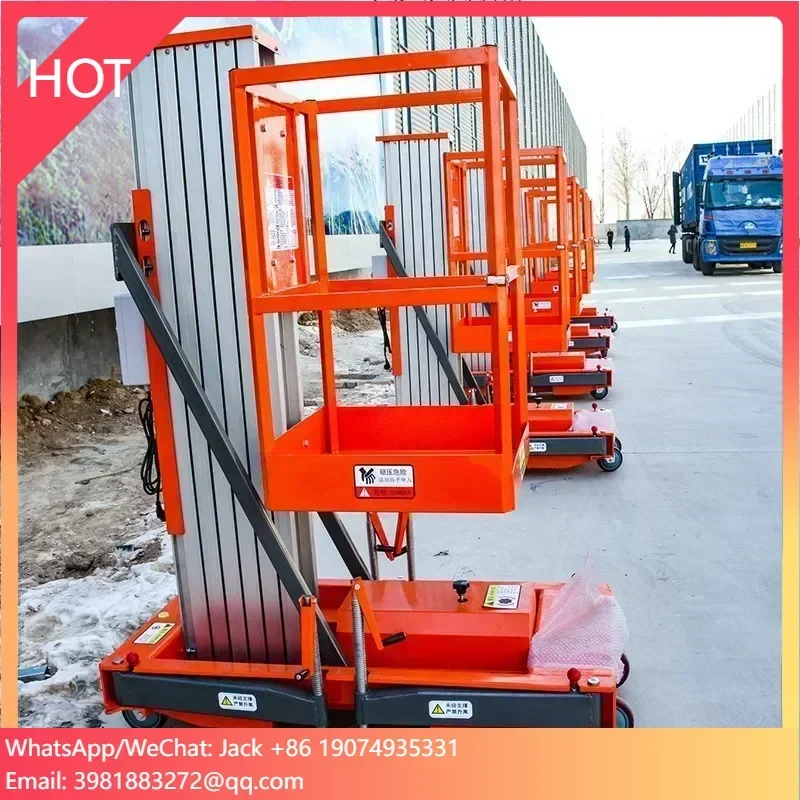 

P-107 4-24m Portable Vertical Hydraulic Ladder Aluminum Alloy 8m 10m 12m 16m Mast Electric Man Lift