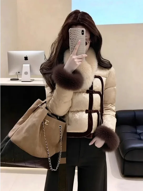 

Уникальный тонкий новый китайский топ из абрикосового хлопка с абрикосовым принтом, зимний элитный топ с защитой от воротника