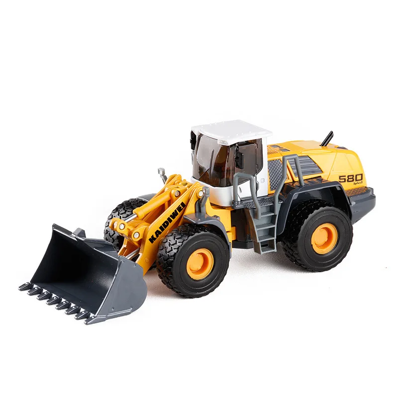 1/50 Bulldozer Wheel Loader Truck Diecast Miniature Toy Car Model Engineering Vehicle Free Wheels Collection Gift Boy Children