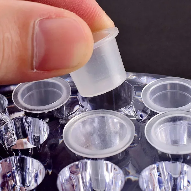 الاكريليك الوشم الحبر كأس حامل حامل تجميل دائم Microblading الصباغ حامل الوشم تخزين قبعات الوشم الحبر الملحقات #4