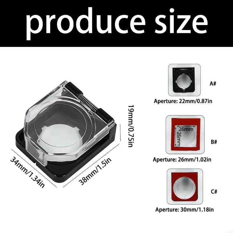 Push Button Cover with Clear Opening Lid and Spring Assisted Top, Plastic Protective Cover for Panel Button Area Dust and M4YD