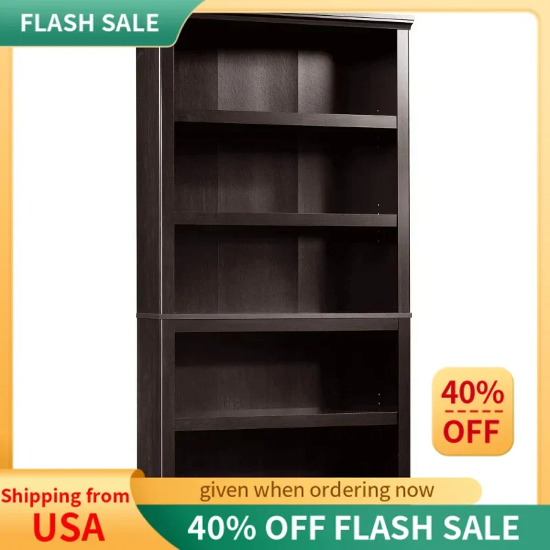 

Sauder Miscellaneous Storage 5 Bookcase/Book Shelf, L: 35.28" x W: 13.23" x H: 69.76", Estate Black