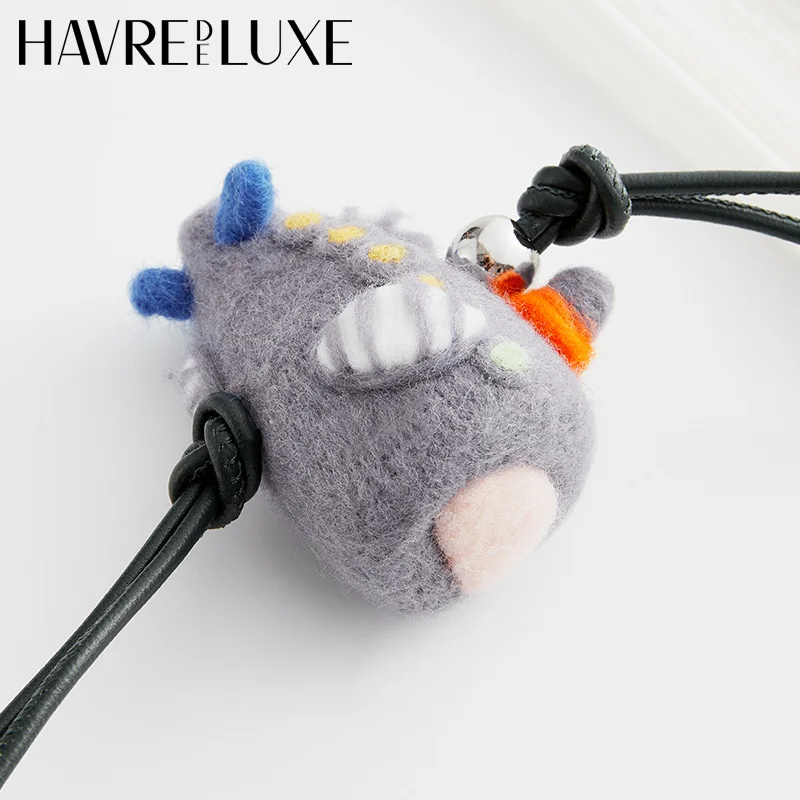 Sheepskin bag charm submarine octopus seal cute animals felt pendant keychain decorate woman gift bag accessories