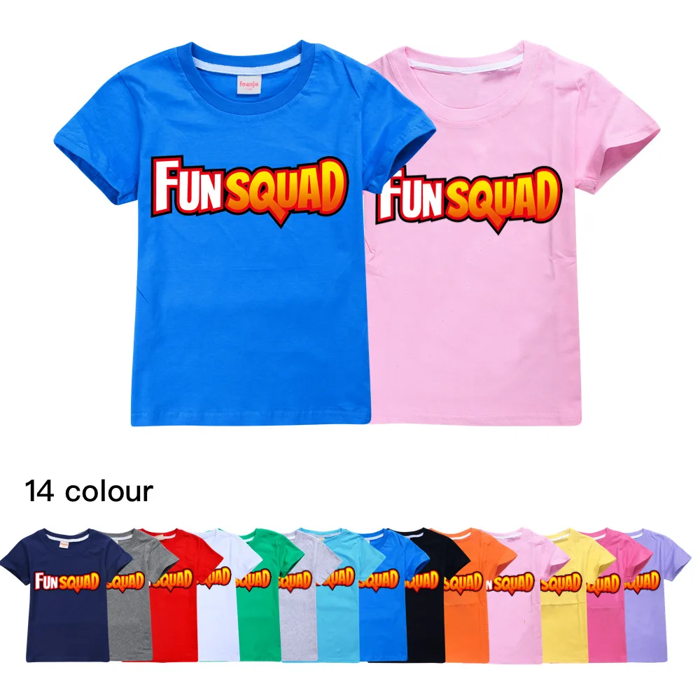 

Toddler Kids Clothes Summer Baby Boys Girls Cotton Fun Squad Gaming T Shirt Short Sleeve Print Tops Children Tees Infant Outfit