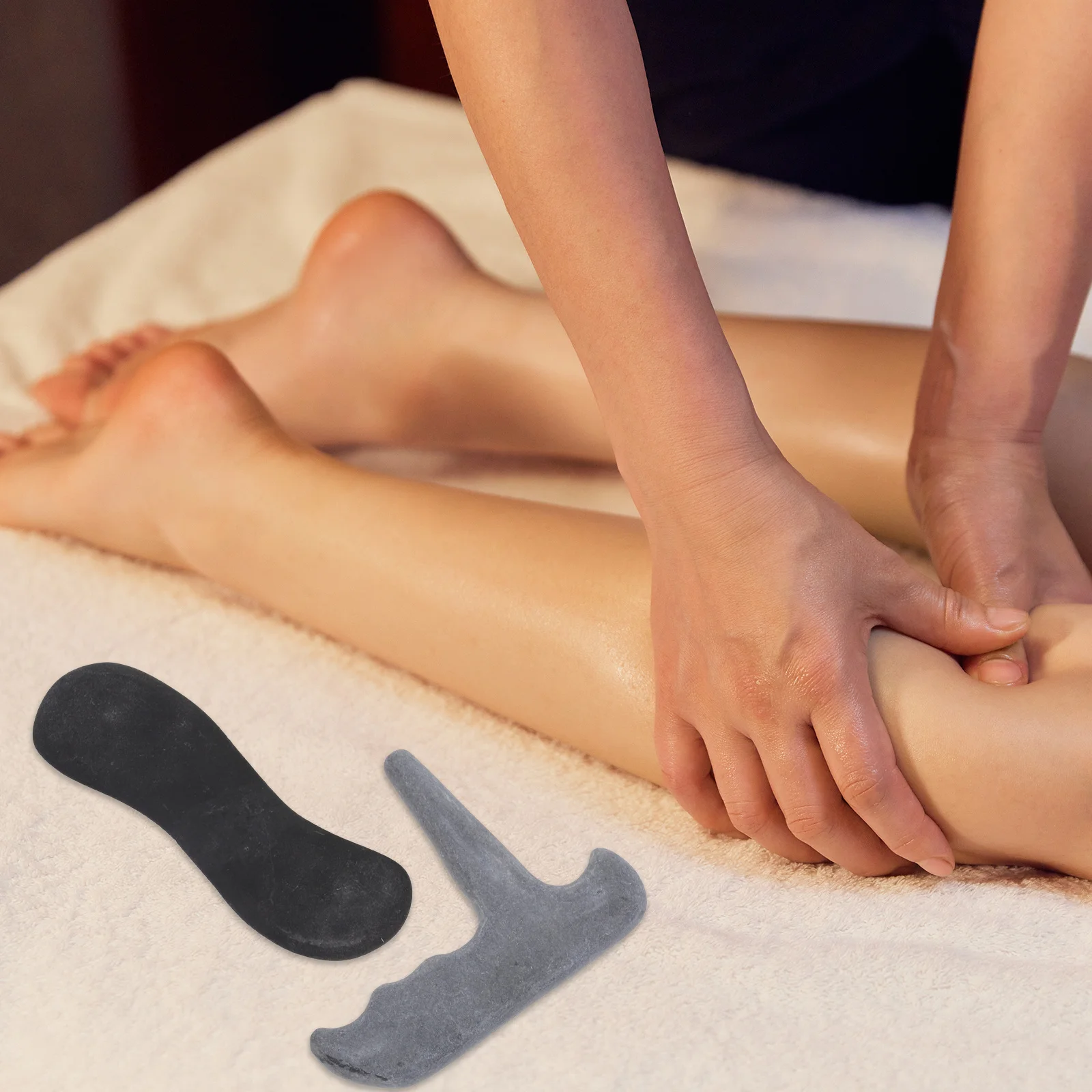 2Pcs Highclass Material Scraping Board Durable Face Massage Tool Portable Lymphatic Massager Smooth Edges Relaxation