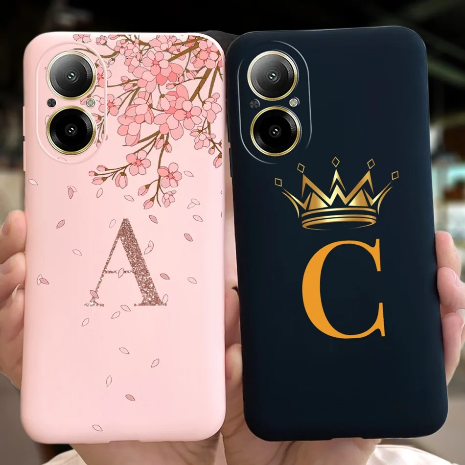 Realme C67 4G 소프트 실리콘 TPU 보호 커버에 대한 패션 편지 케이스 RealmeC67 C 67 4G RMX3890 전화 케이스
