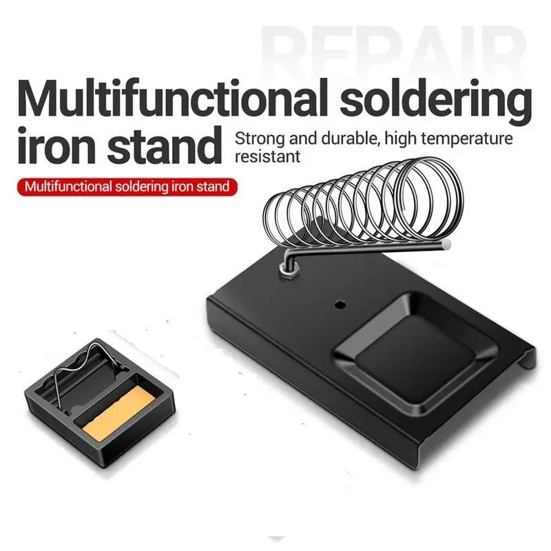 Soldering Iron Stand Portable Holder Soldering Tin Stand with Welding Cleaning Sponge Electric Soldering Iron Accessories