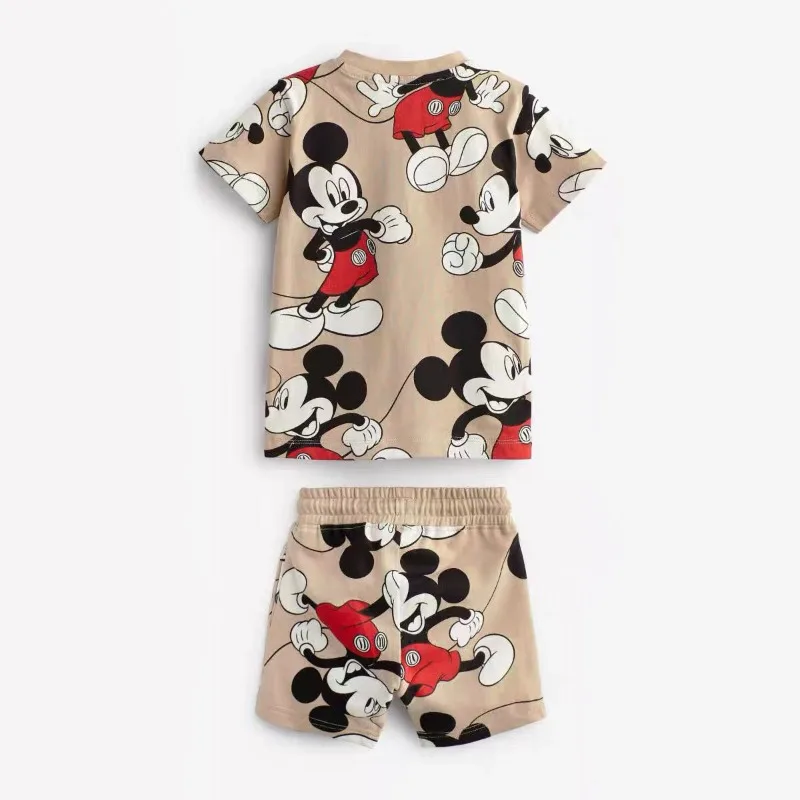 New Summer Little Boy Sets Cartoon  Mickey Mouse Printed Short Sleeved Thin T-shirt+Shorts Children Loose Outfits Q2232