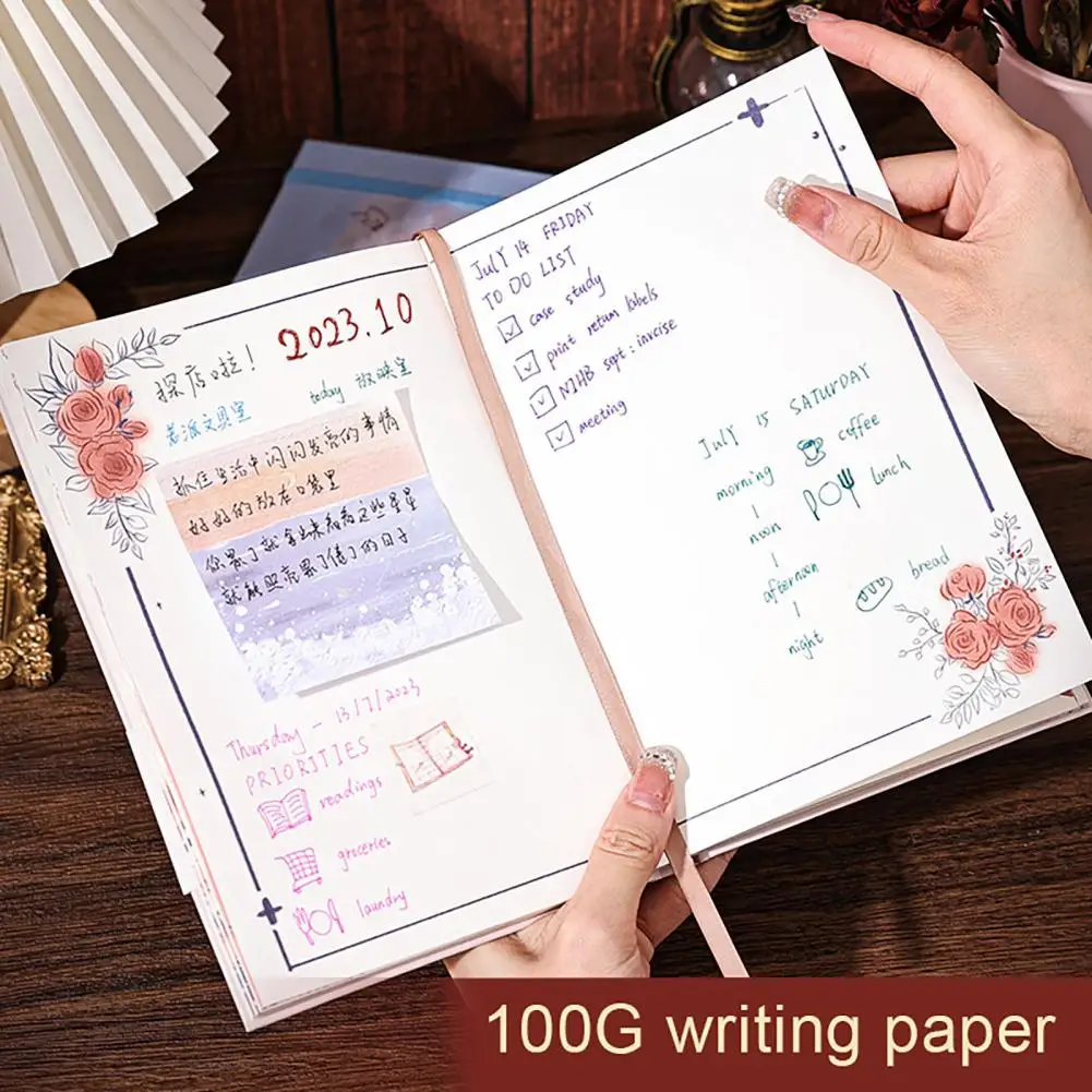 สมุดสมุดไดอารี่รูปดอกไม้ผีเสื้อแนววินเทจสมุด A5สวยงามสำหรับสมุดวางแผนงานฝีมืออัลบั้มสมุดสมุดภาพ DIY