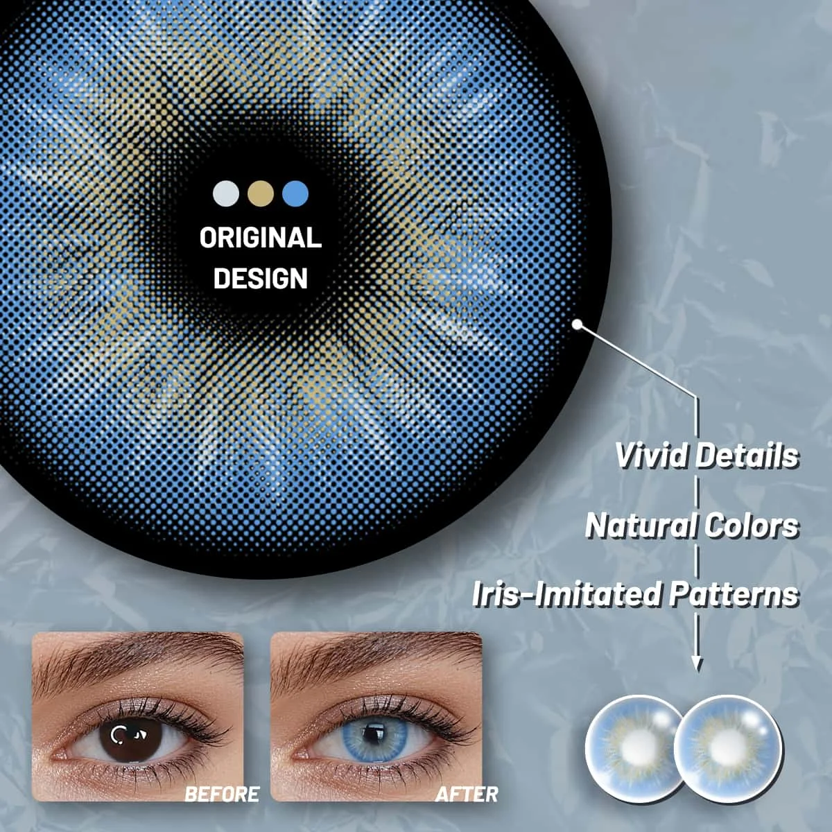 VISUASHOW Sin Brown Natürliche Kontaktlinsen mit Sehstärke 14,0 mm Kleine Pupille Weiche Farblinse für Tägliches Augen-Make-up – Detail 5