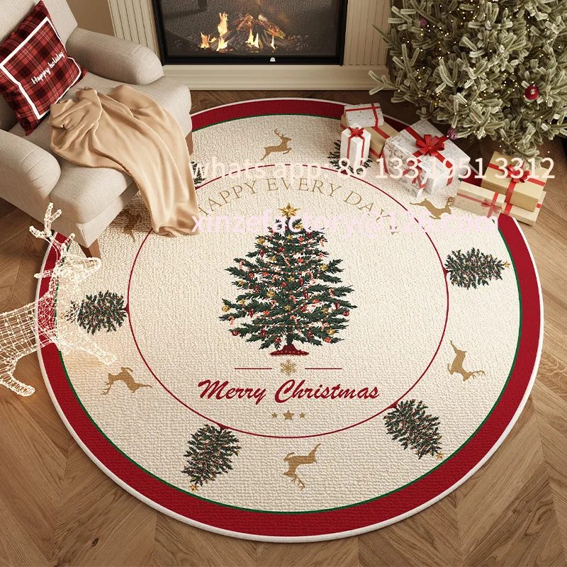 

Christmas-style carpet round 2025 new living room festive atmosphere decoration floor mat winter