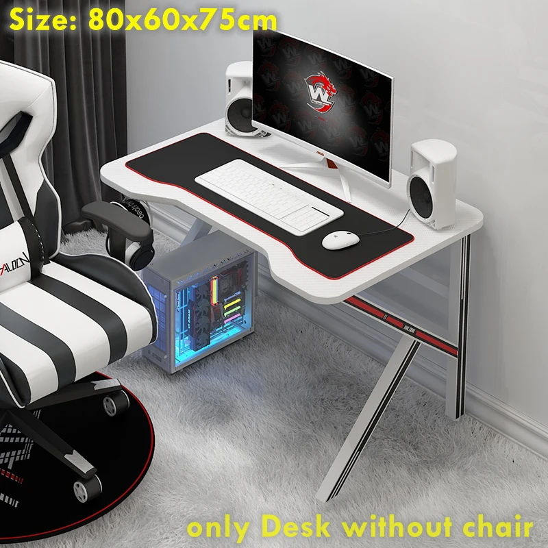 

80x60x75cm K Gaming Desk White Computer Table Household Simple Desktop Office Working Desk Hotsale Game Table Black Gaming Table