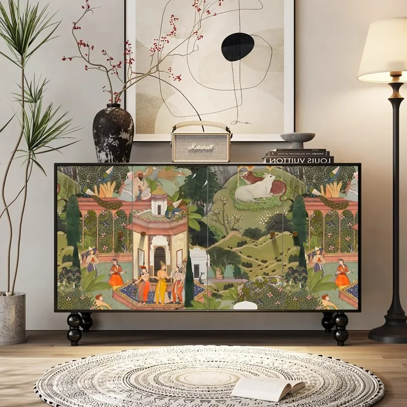 Amerikanischer französischer Retro-Veranda-Seitenschrank, bemalter Spind, Foyer-Schrank, Wohnzimmer, Gang