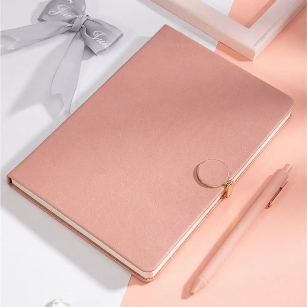 

200 Pages A5 Notepad PU Leather Cover Horizontal Line Students Notebook Wear-resistant Thickened Paper Diary
