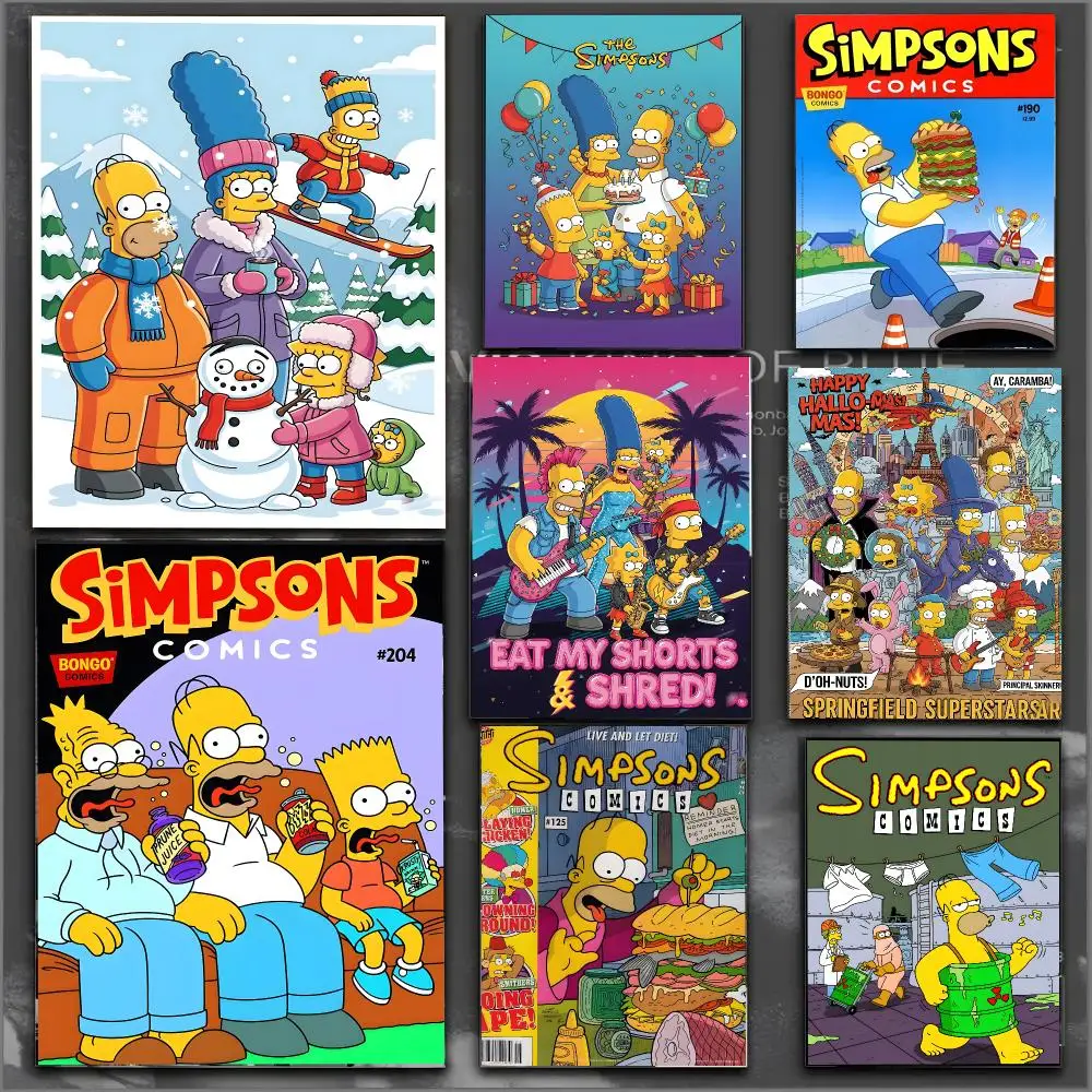The Simpsons Animated Series Poster Modern Aesthetic Wall Art Print Minimalist Bedroom Living Room Home Decor Gift