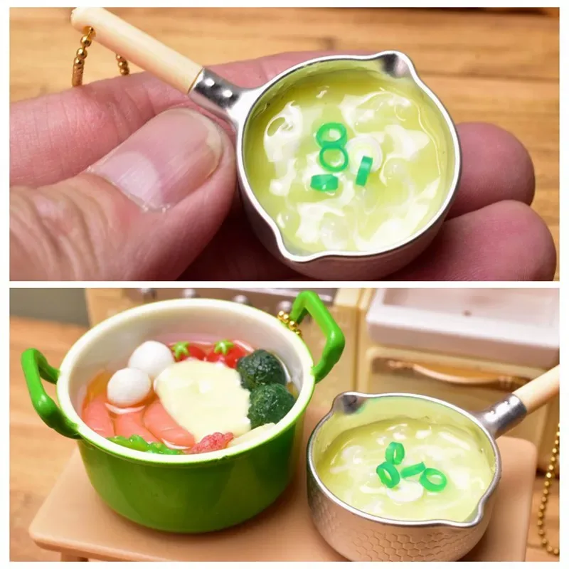 Toys Spirits Capsule Gashapon Figure Kawaii Cute Gacha Simulation Iron Pot Food Claypot Rice Keychain Figurine Miniature Model view 2