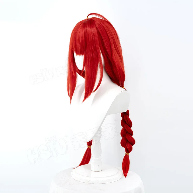 Jogo zenless zona zero ukinami yuzuha peruca cosplay yuzuha 100/80cm roupa de cabelo longo vermelho para festa de halloween adultos mulheres homens