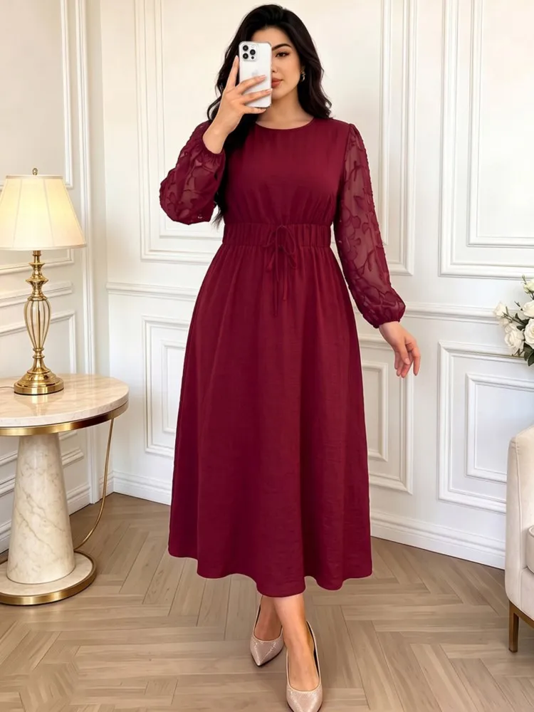 XL-4XL Plus Size Clothes Dresses Women Spring Autumn Robes Long Sleeve Street Style Casual 3XL Big Size Midi Dress Oversized