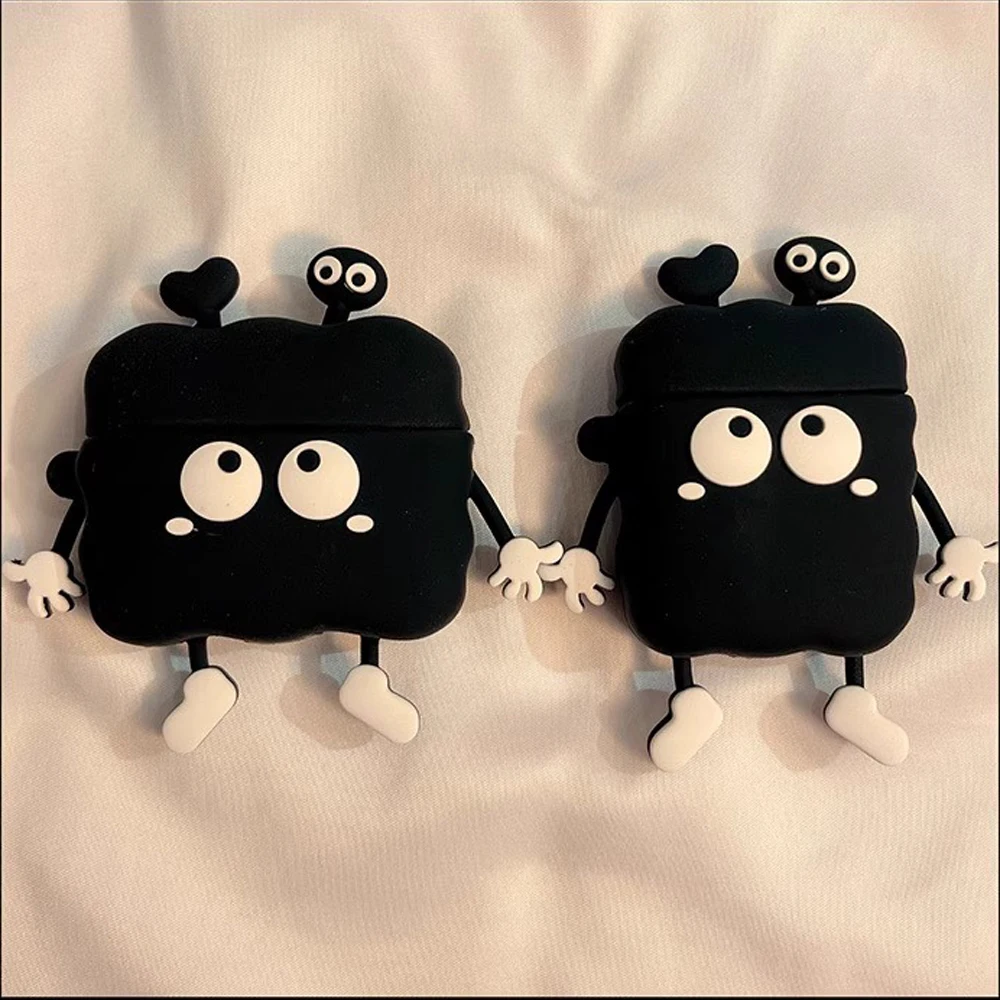 

Cute Cartoon 3D Black briquettes Headphone Case For AirPods 1/2 AirPods 3 AirPods Pro 2 Silicone Drop-proof Headphone Cover