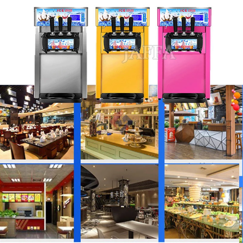 Professional Multifunctional Soft Serve 3 Flavor Option High Efficiency Industrial Stainless Steel Commercial Ice Cream Machine