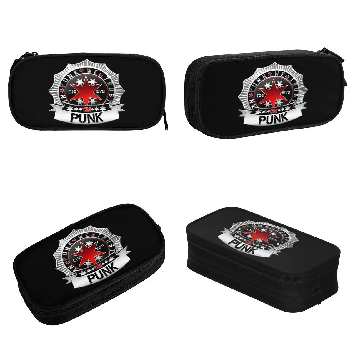 Imagem -02 - Punk Lightning Fists Pencil Cases Pen Holder Bolsa para Meninas e Meninos Grande Capacidade Lápis Cosméticos Material Escolar cm