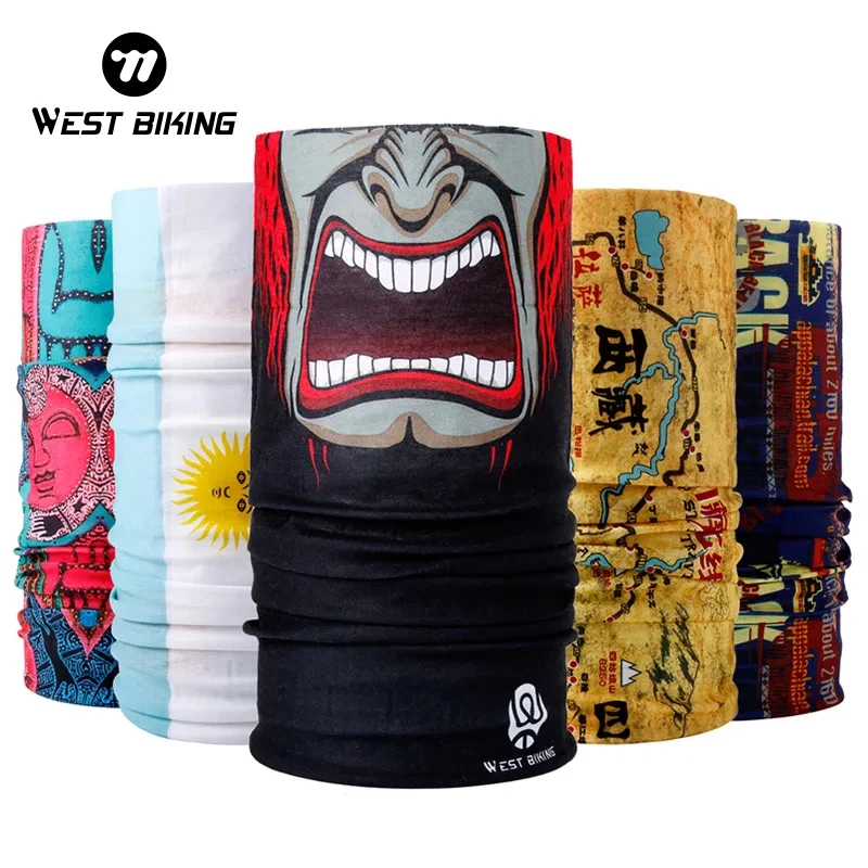 WEST BIKING Cycling Magic Scarf Summer Breathable Windproof Bike Mask Riding Scarf Outdoor Sport Headband Bandanas Cycling Scarf