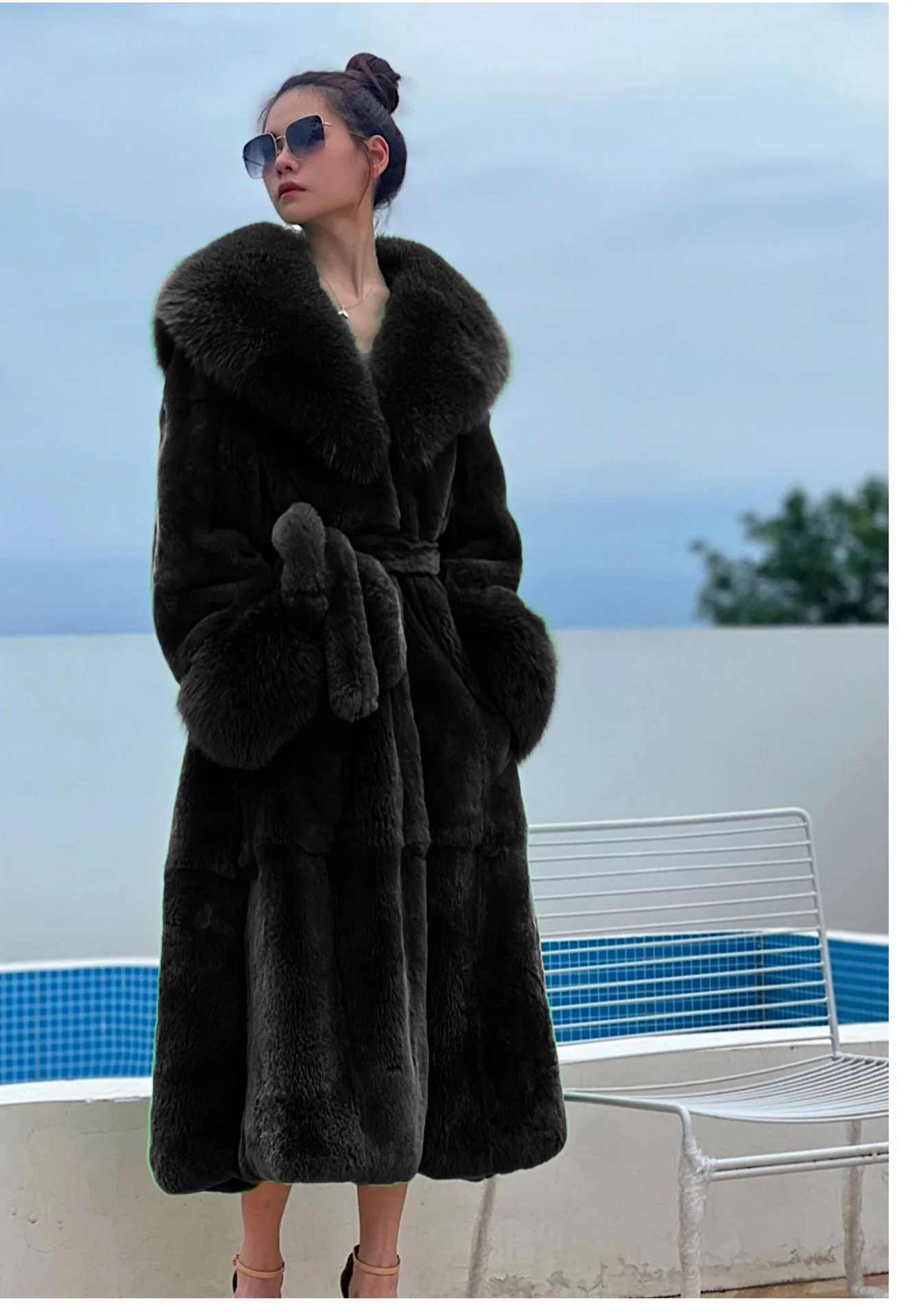 Women's Parker Winter Fur Warm Large Size Solid Color Fur & Faux Fur Women New Casual Long Sleeve Temperament Women Fur Coat Y72