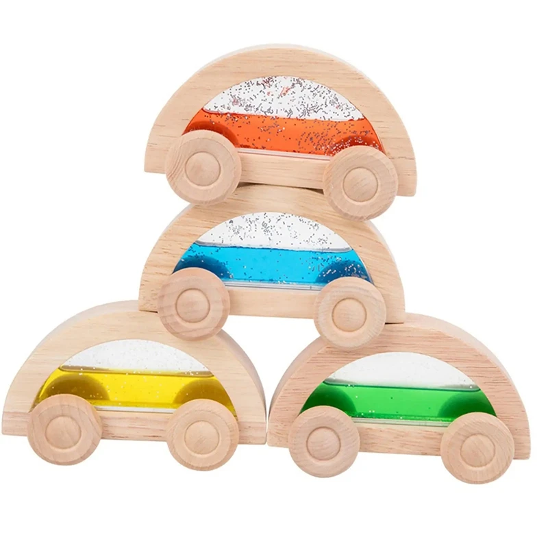 Wooden Car Toys Colorful Wooden Vehicle Set Toy And Fine Movement Development Educational Toys Hand On Ability Training