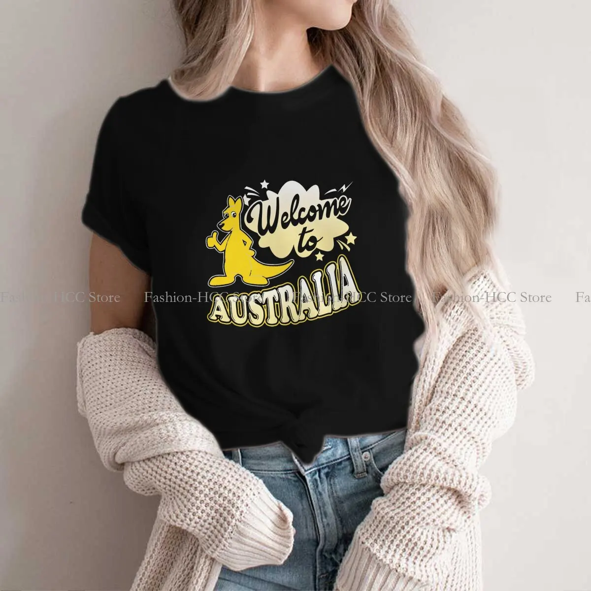 Australian Kangaroo Polyester TShirt for Women Welcome Soft Leisure Tee T Shirt High Quality New Design