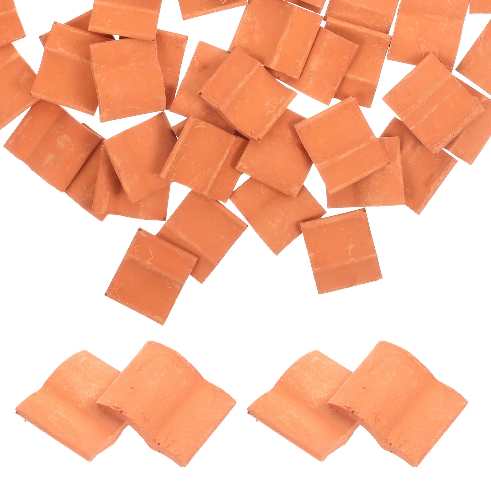 50Pcs Simulation Roof Tiles Creative Small Roof Tiles Models for Kids DIY Mini Building Scenery Craft Projects Theme Party Room
