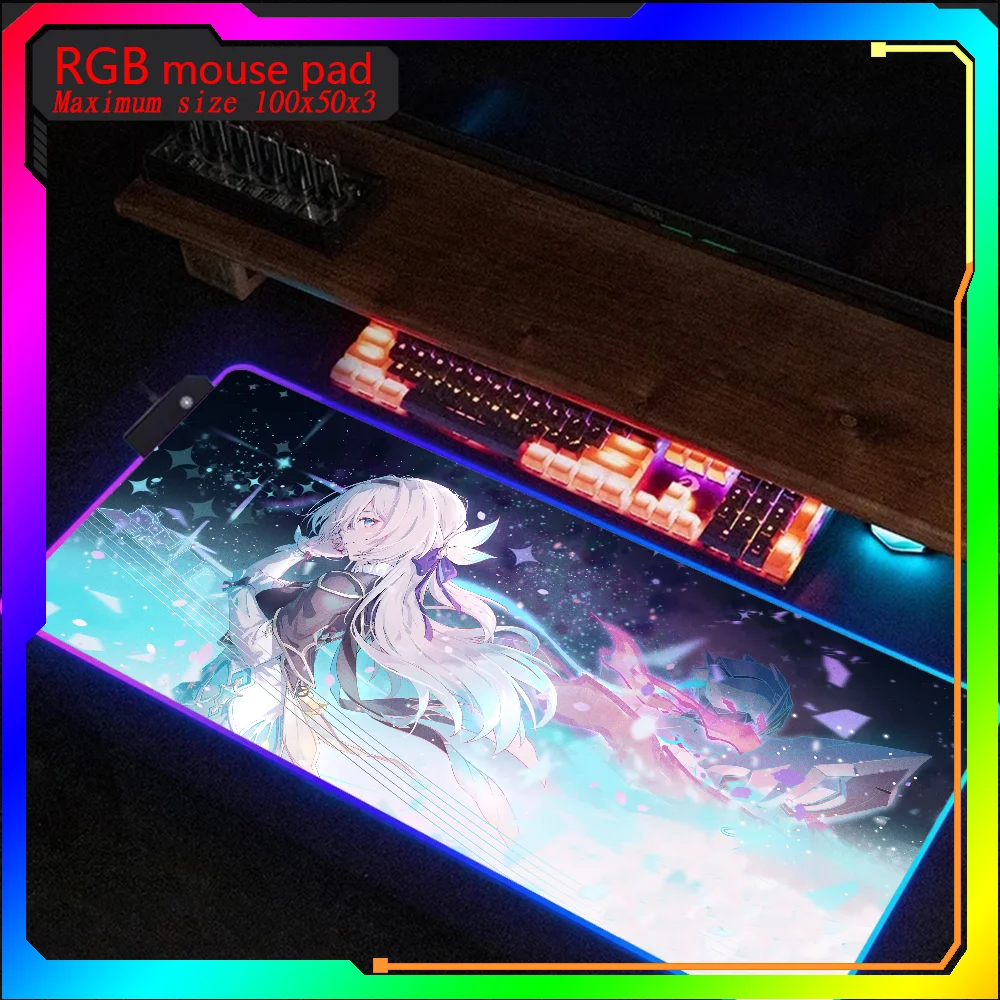 

Honkai Star Rail Firefly HD print Rgb Mouse Pad Xxl Steelseries Laptop Mat Backlit Keyboard Gamer Table Pads Deskpad Mause pad