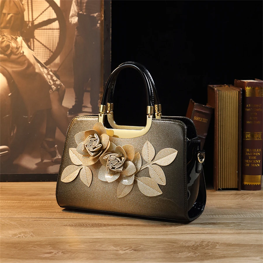 3DFlower Decor Handbag For Women, Fashion Top Handle Satchel Bag, Trendy Crossbody Bag, Women\'s Casual Handbag, Shoulder Bag