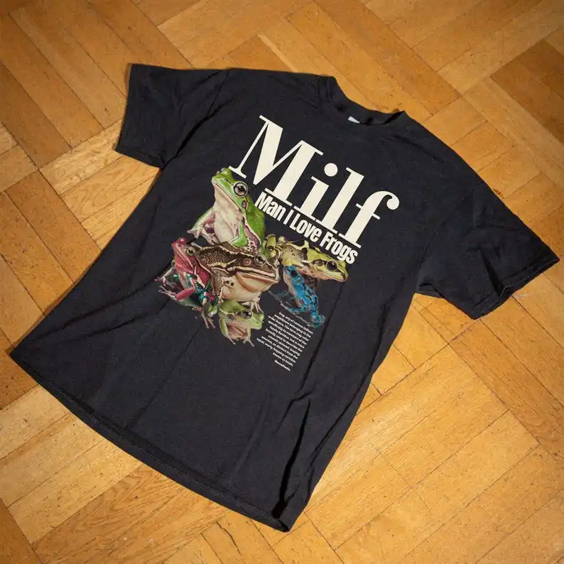 

Man I Love Frogs T-Shirt, Vintage Style Unisex T-Shirt, Offensive Unisex Tee, Inappropriate Funny Gag Gift, Gen Z Meme Tees