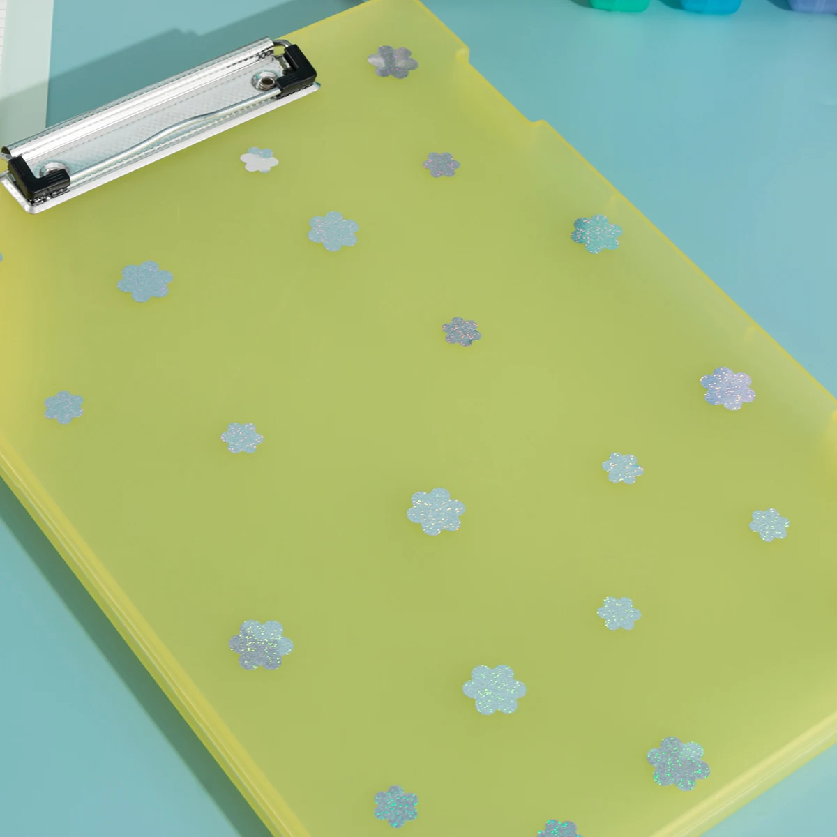 A Folder Writing Pad Flower File Box Test Paper Folder with Pen Slot Large Capacity Information Box Office Storage Box