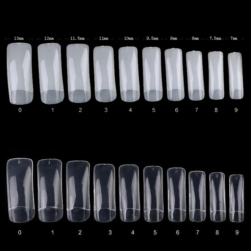 Manicure 500 sztuk paznokci typu french sztuk w pudełku przezroczysty peeling sztuczne paznokcie łatka zdejmowana pełna sztyft naturalna sztuczna łatka na paznokcie — zdjęcie 6