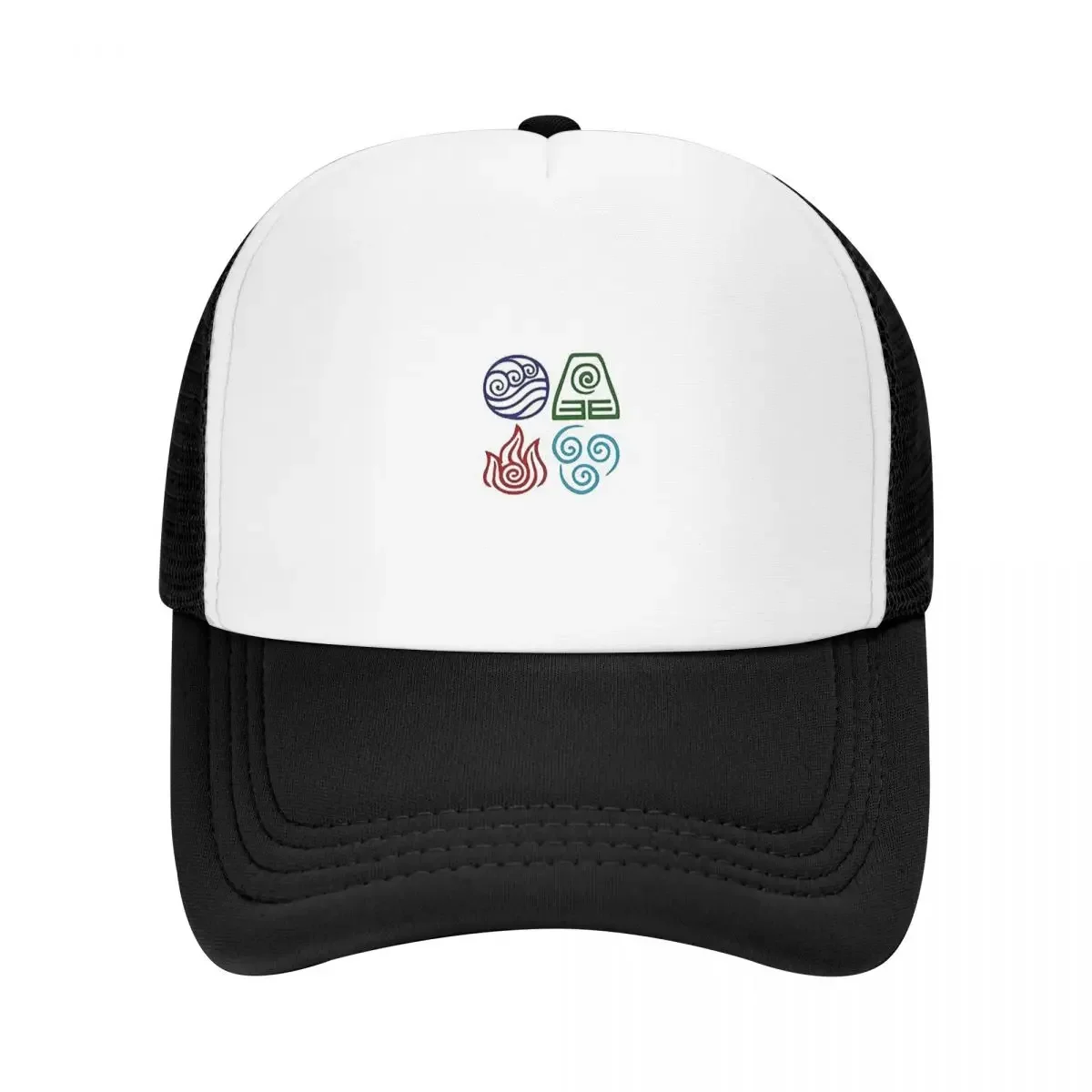 

2025 Avatar Four Elements Square Cap Fashion Mesh Baseball Caps Adjustable Hat Hip Hop Summer Unisex Baseball Hats Polychromatic