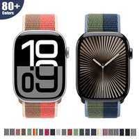 Nylon loop Strap For Apple Watch Band Ultra-2 46mm 49mm 44-40mm 45mm 41mm Sport Bracelet iwatch bands Series 10 9 8 se 7 6 5 4 3