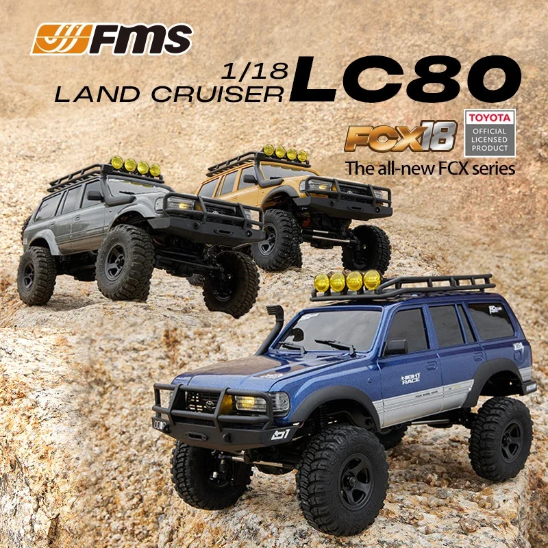 Fms Fcx 1/18 Lc80 Cruiser całkowicie nowy samochód terenowy z napędem na cztery koła zdalnie sterowany symulacja elektryczna pojazd wspinaczkowy