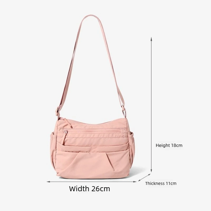 Unisex Lightweight Japanese Style Underarm Crossbody Bag Minimalist Nylon Commuter Daily Travel Sling