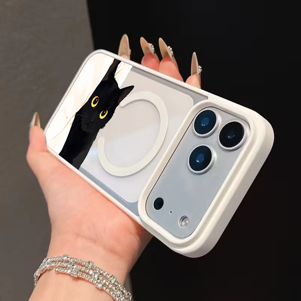 Amiable Kitten Ästhetische Klare Hülle für iPhone 17 16 11 12 15 Pro Max 13 14 Plus Hüllen für Magsafe Kabelloses Laden Sturzsichere Abdeckung – Detail 12