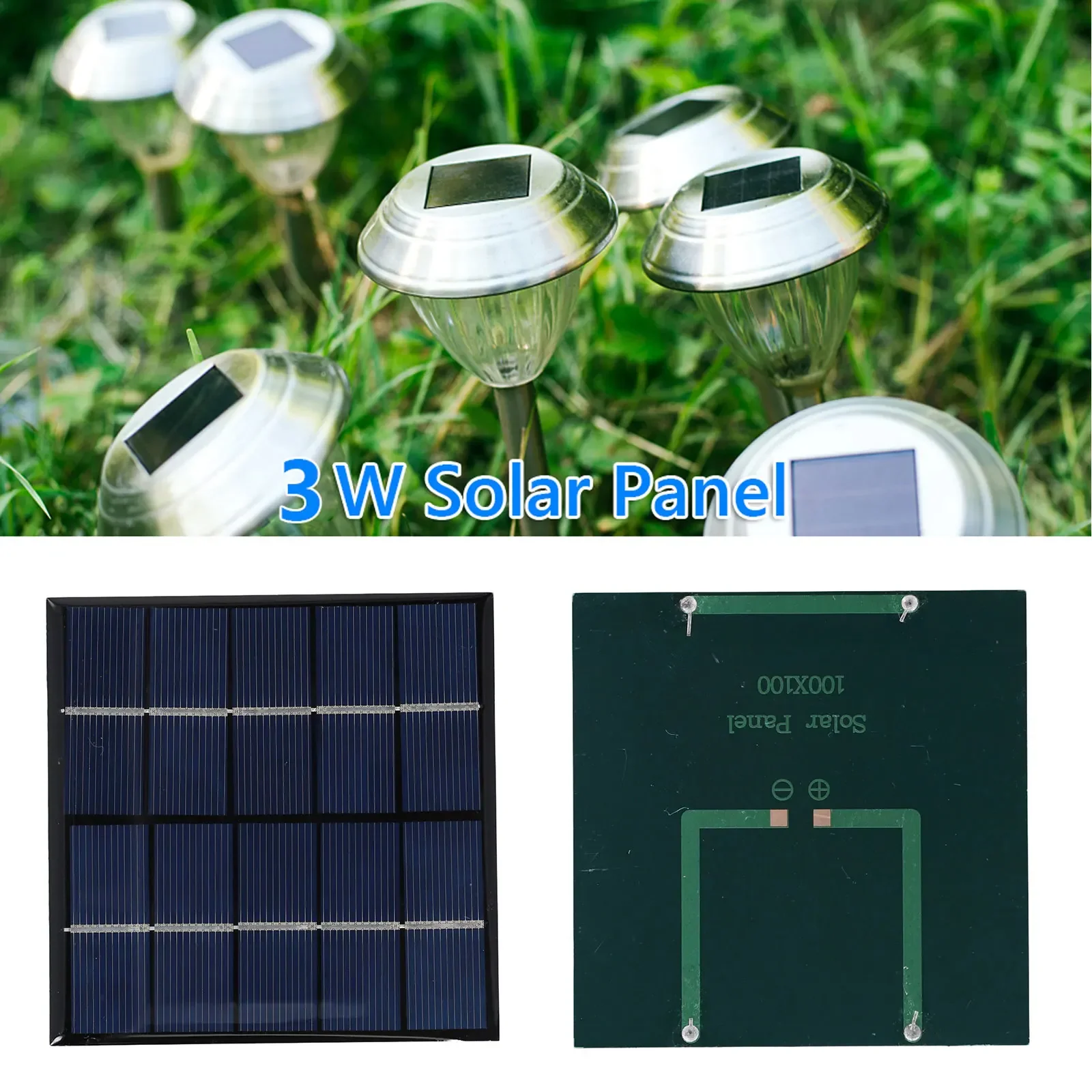 High Conversion Rate Solar Panel 3W 5V Excellent Low Light Performance Suitable for Various Electrical Appliances