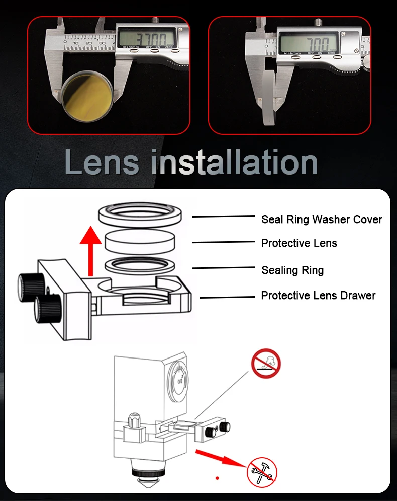 Großhandel Laser-Schutzfenster 18x2 27,9x4,1 30x5 37x7 Quarzglas JGS1 Faseroptische Schutzlinse für Laserschneiden – Detail 7