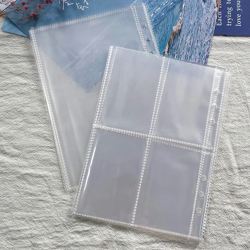 transparente photo album binder recarga mangas internas para cartoes photocard game card a5 album binder de volta a escola 10 pcs por pacote 01