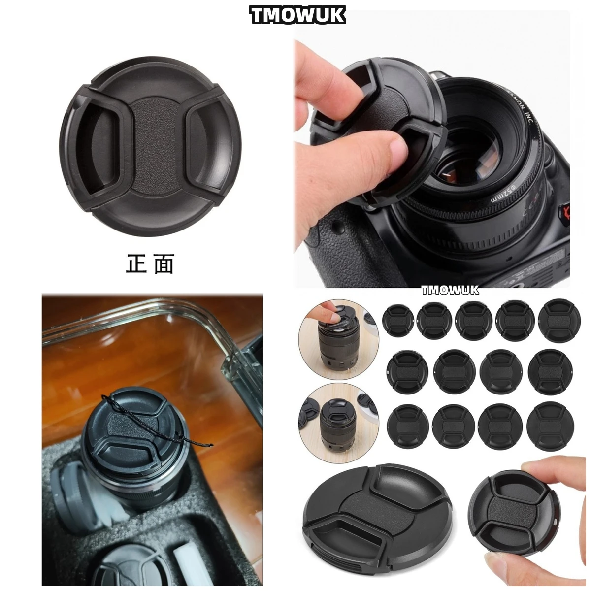 

For SONY A37 A7S3 A7R A7C II A450 A290 A68 A55V Camera Lens Cap Protective Cover Center Pinch Snap-on 49mm 52 55 58 62 67 72 77