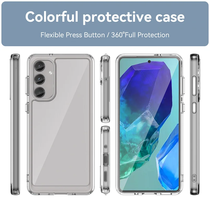 Hybrid Rugged Protection Case for Samsung Galaxy M55 M556B Case TPU Bumper Crystal Clear Armor Hard Back Cover for Samsung M55