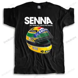 men t shirts Ayrton Senna Helmet Tee Tops Clothing 1 Race Car Man Crew Neck Short Sleeve T Shirt Popular Man Big Size T-Shirt