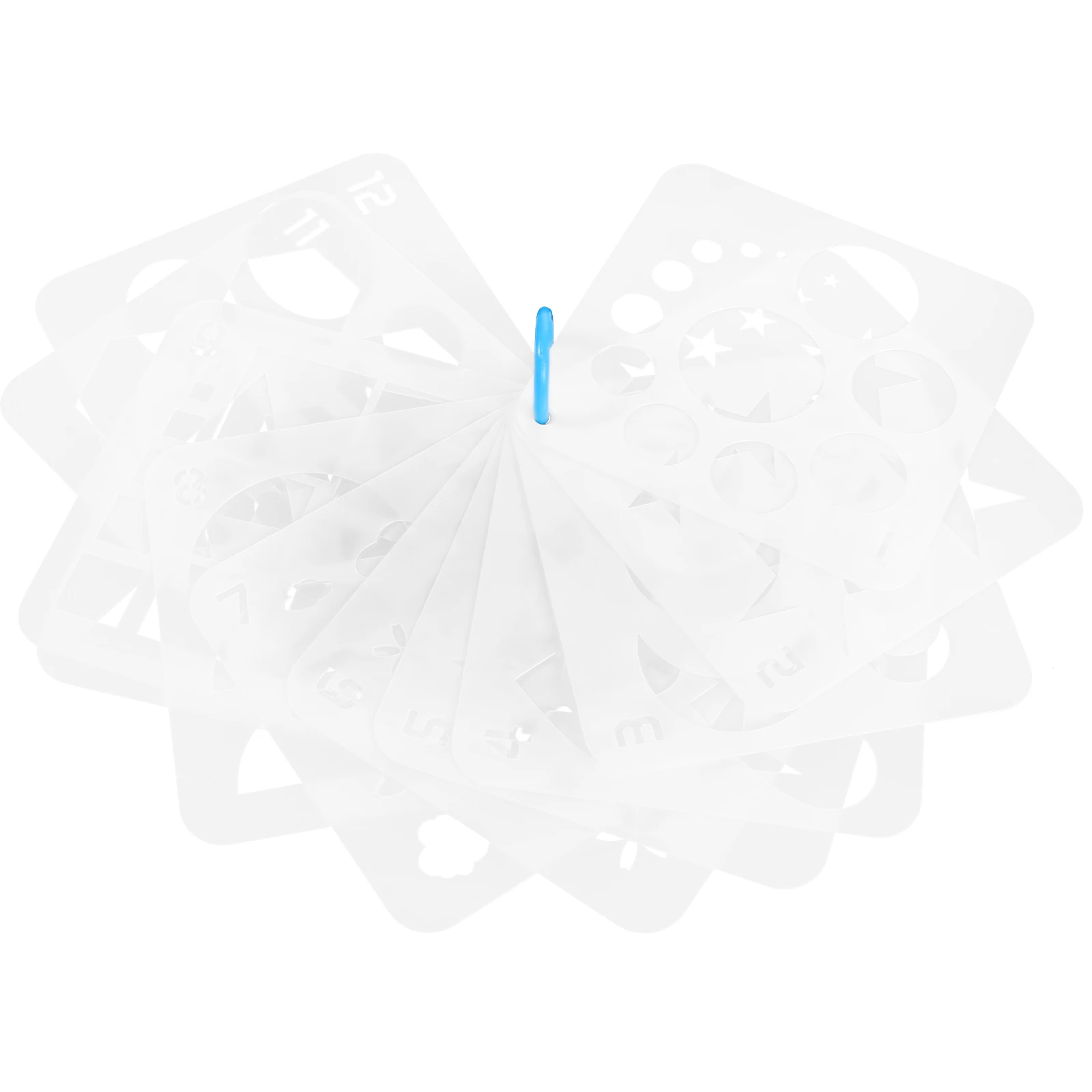 12Pcs Geometric Stencils Creative Drawing Templates Reusable Plastic Flower Star Shapes for Art Craft DIY Projects