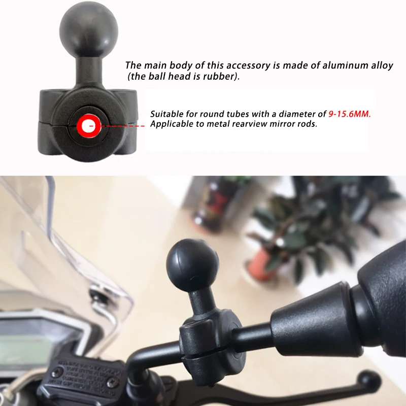 1 بوصة الكرة رئيس محول قاعدة تثبيت دراجة نارية المقود مرآة الرؤية الخلفية قوس ل DJI GoPro Insta360 عمل كاميرا ملحق #3