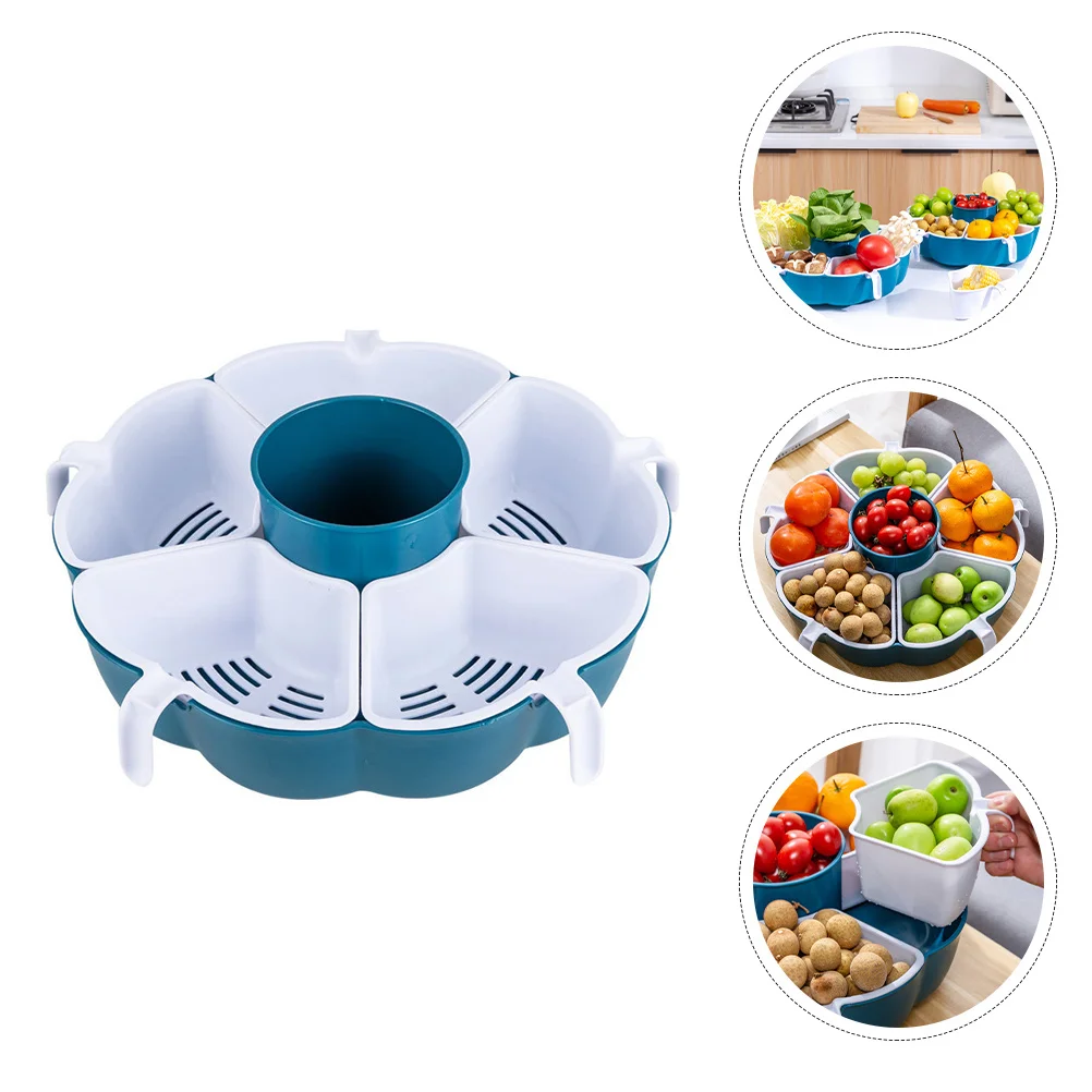 

Draining Basket Plastic Rotatable Hot Pot Assortment Basket Multifunctional Food Storage Holder Vegetable Fruit Container